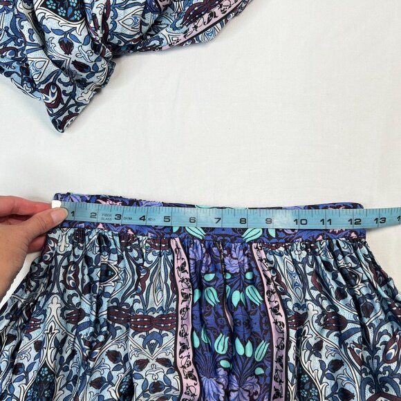 Lace the Label Purple Garden Top & Maxi Skirt set satin Luxury Resort Paisley XS - Picture 9 of 16